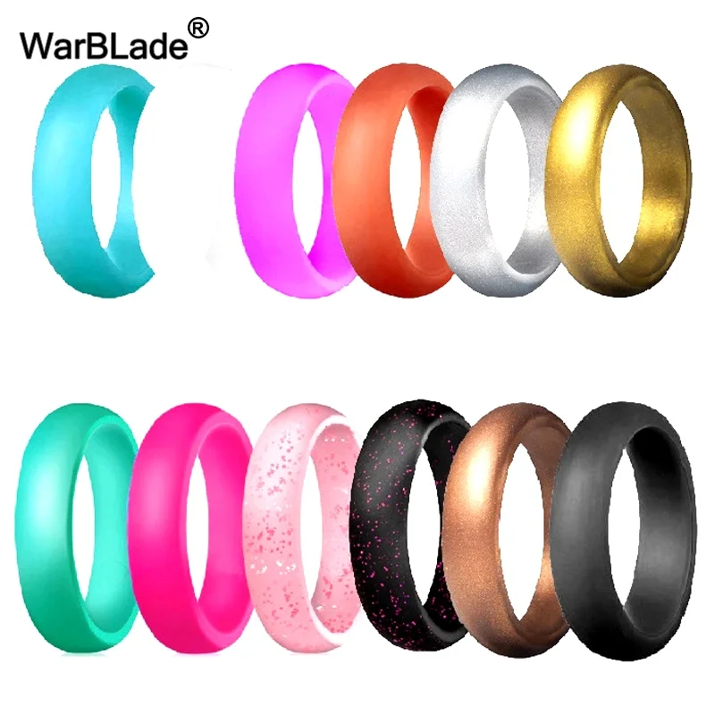 WarBLade 5.7mm Food Grade FDA Silicone Rings For Women Wedding Rubber Bands Hypoallergenic Flexible Silicone Finger Ring