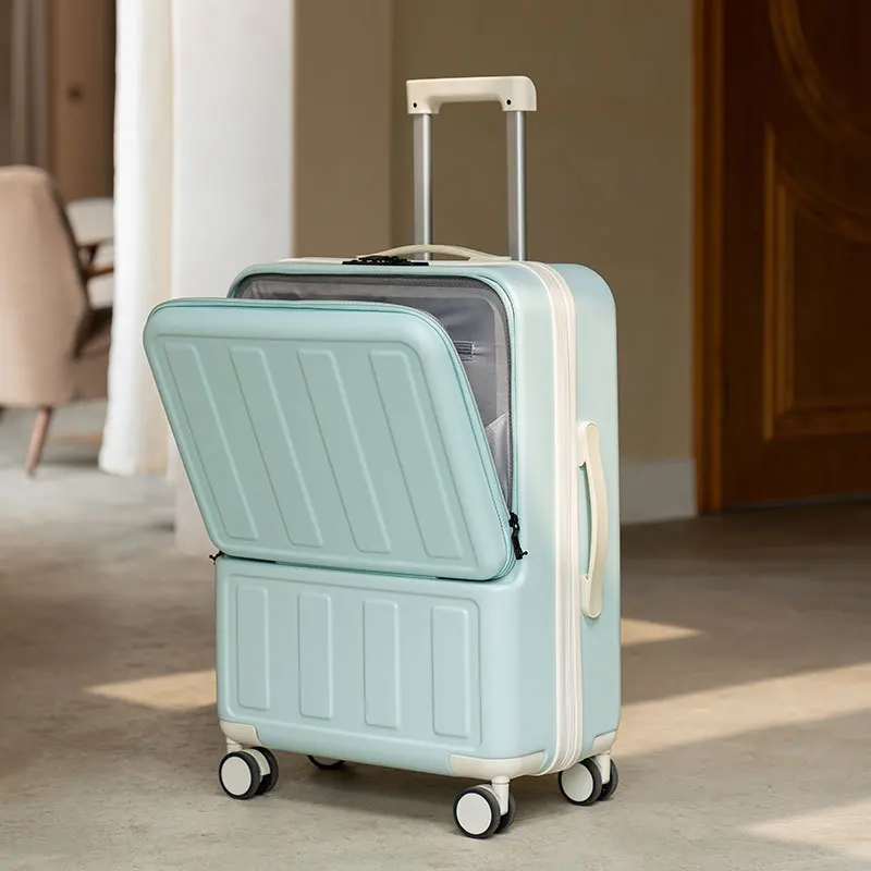 

Front-opening multifunctional PC caster suitcase LD428