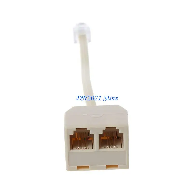 F3KE 1 Male 2 Way feminino 6p4C RJ11 Telefone Modular Line Splitter Adaptador