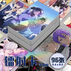 96 PCS BLUE LOCK Anime Laser Card Nagi Seishiro Mikage Reo Cosplay Rounded Corners LOMO Card Christmas Gifts Girls