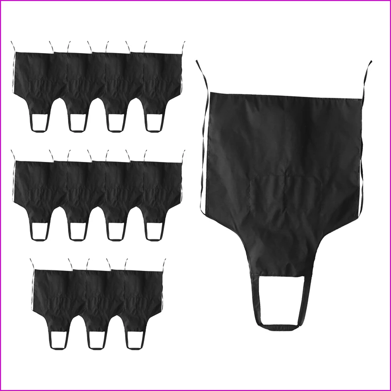 12 Pack Bib Apron - Unisex Black Apron Bulk with 2 Roomy Pockets Machine Washable for Kitchen Crafting BBQ Drawing-A57M