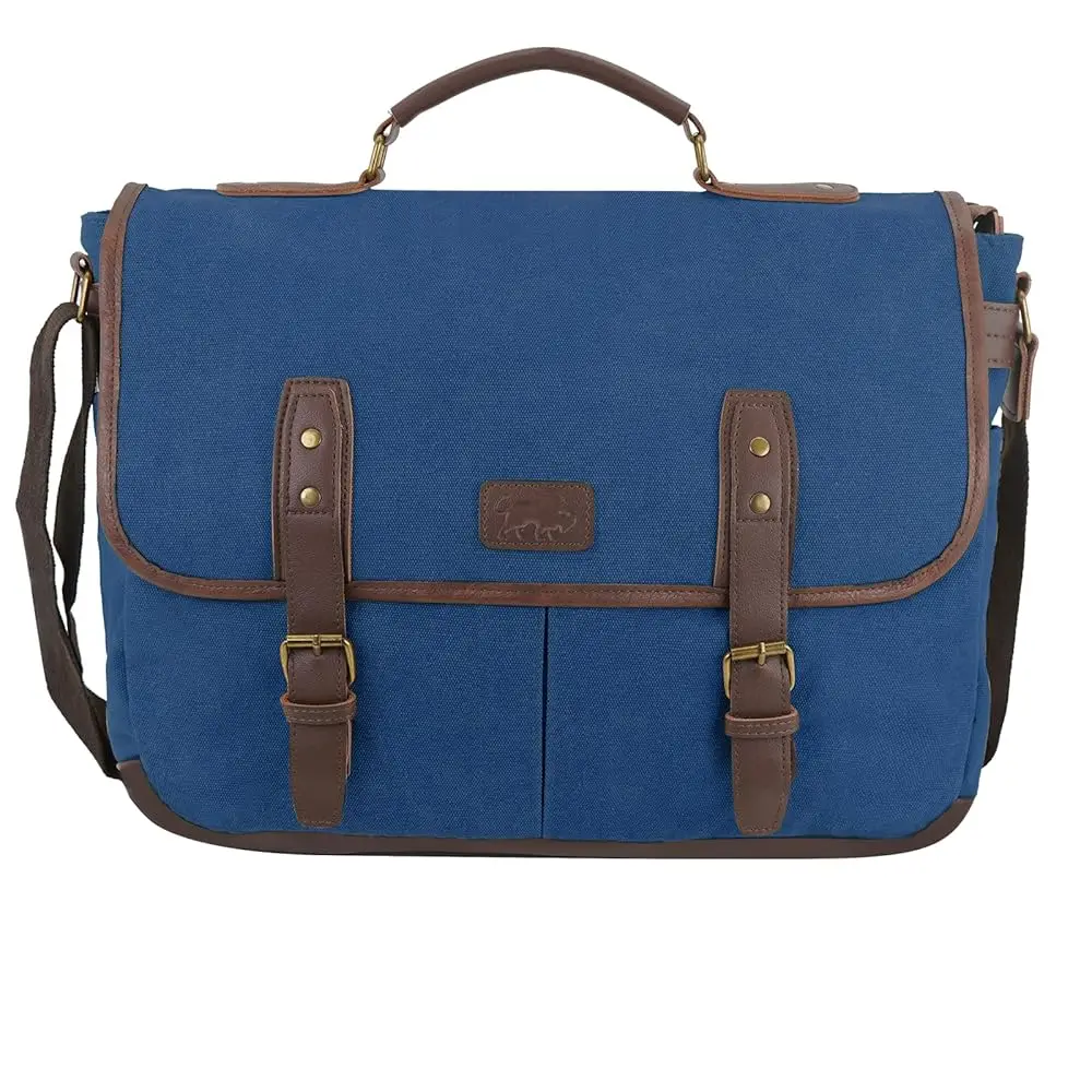 

Vintage Canvas Messenger Bag for Men – Laptop Briefcase for Work & Travel – Multi-Pocket Crossbody Bag