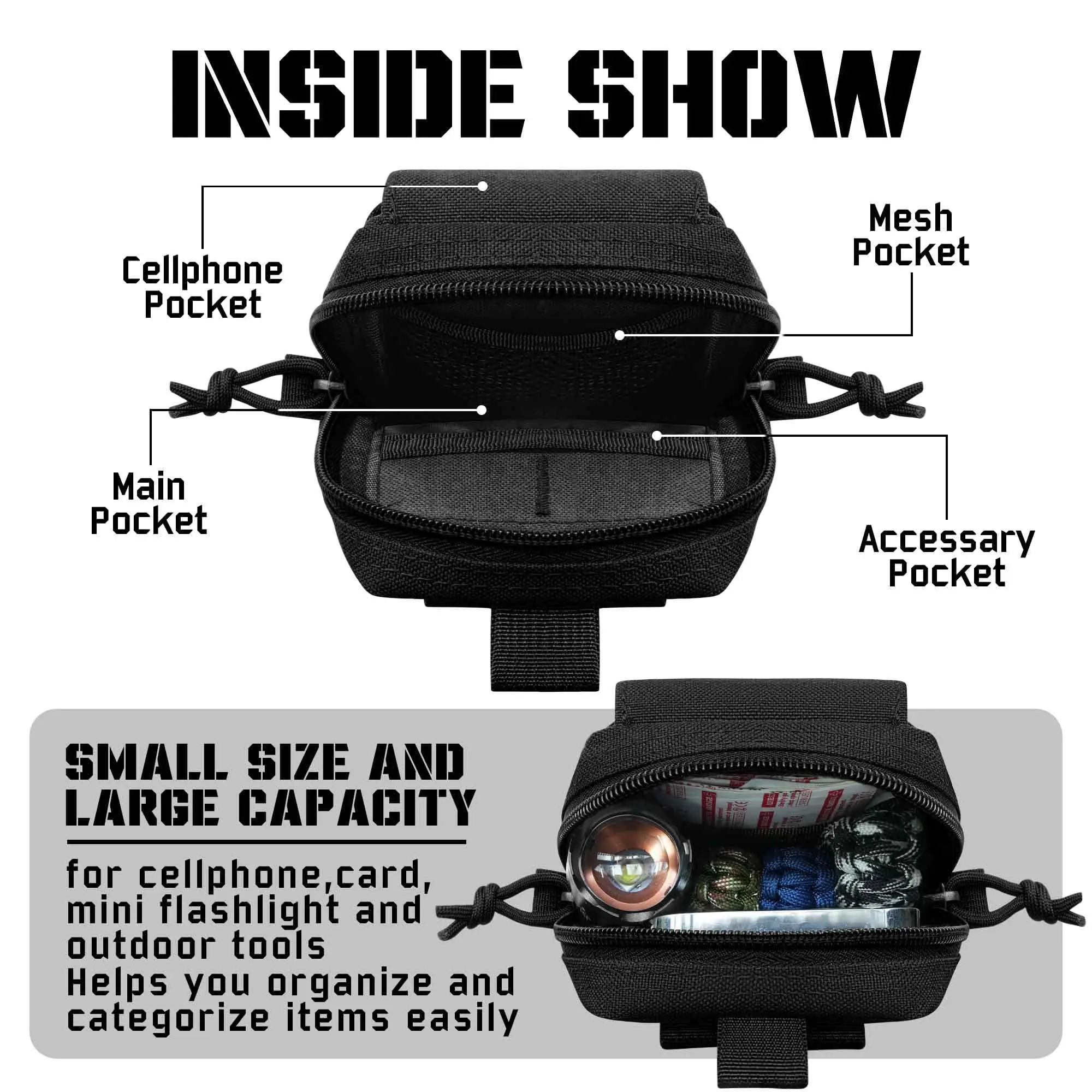 التكتيكية مول الحقيبة الخصر حقيبة EDC أداة حقيبة فائدة أداة المنظم سترة حزمة محفظة قضية الهاتف المحمول الصيد حقيبة مدمجة #3