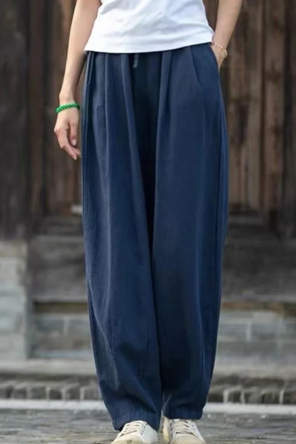 

Весенние и летние брюки для тай-чи из хлопка и льна для мужчин и женщин, свободные брюки для фитнеса с фонариками, брюки для йоги с завязками на щиколотке, брюки для боевых искусств