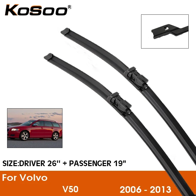

Car Wiper Blade For Volvo V50 2006-2013 Windshield Rubber Refill Front Window Wiper 26"+19" Auto Accessorie