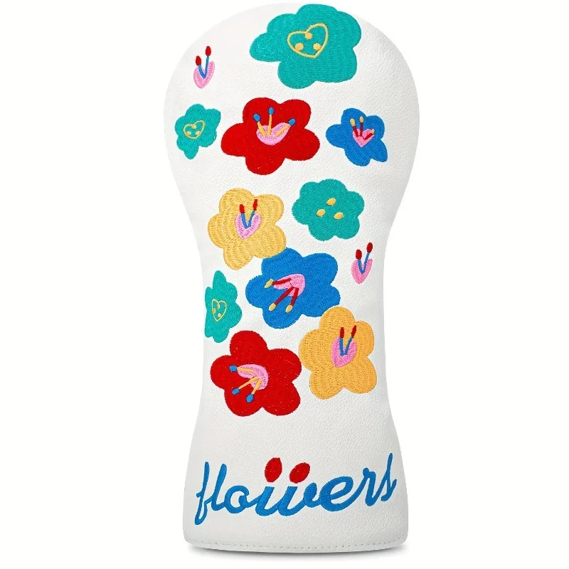 Floral Design Golf Club Head Cover - Durable Protective Cover, Golf Accessories, Club Protector for All Club Types