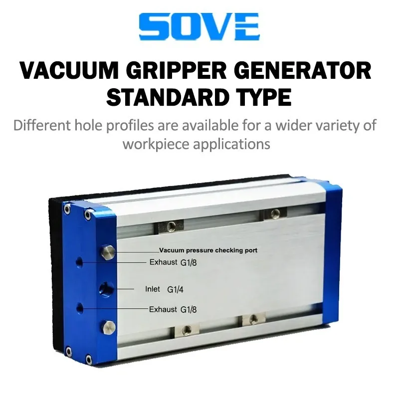 SOVE Pneumatic Components Built-in Vacuum Generator and Sponge Aspirator Suction Cup Gripper Foam Vacuum Gripper
