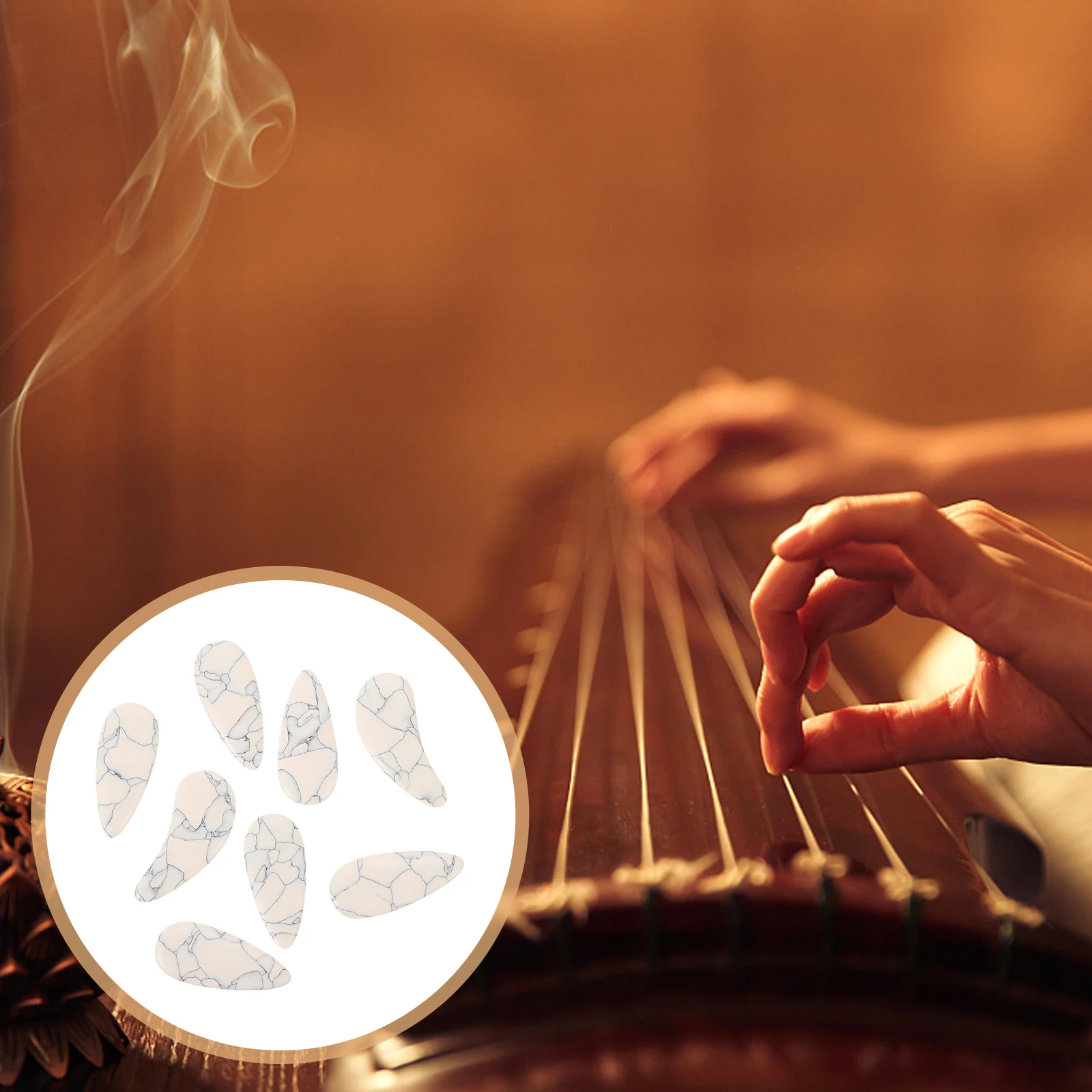 

8pcs Guzheng Nails ABS Material Smooth Round Corners Protective Practice Supplies Kids Adults Musical Instrument Accessories