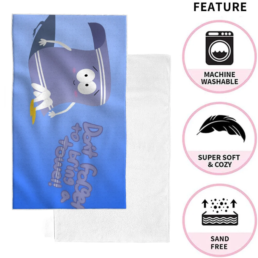 T-Towelie S-South-Park Luxury Bathroom Hand Towels One Side Cotton One Side Microfiber Personalized Gift Dropshipping