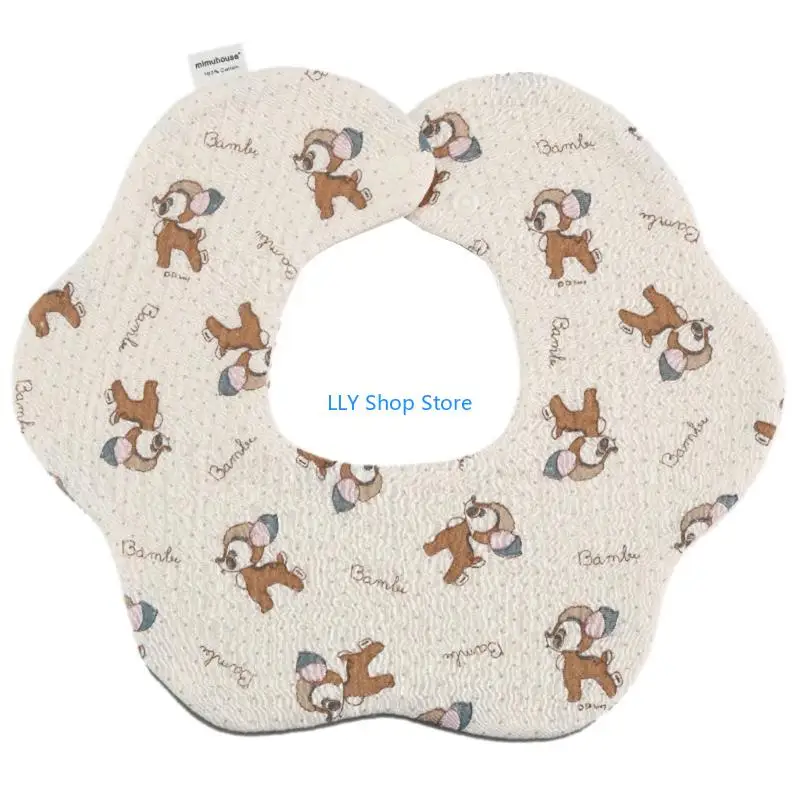 T8UD Baby Bibs for Boys Girl Breathable Drooling Bib Cotton Burp Cloth Petal Infant Teething Bib Feeding Towel Bib