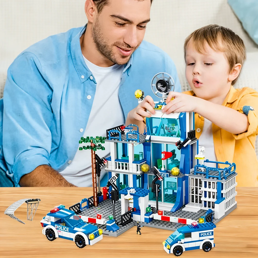 Police station building blocks, children's education building blocks toys, Christmas gifts, birthday gifts (503 pieces)