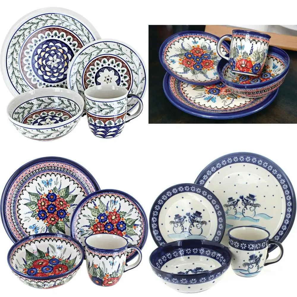 

Набор керамической посуды — зеленая коллекция Evergreen из 16 предметов — 4 набора посуды — уникальный рождественский подарок