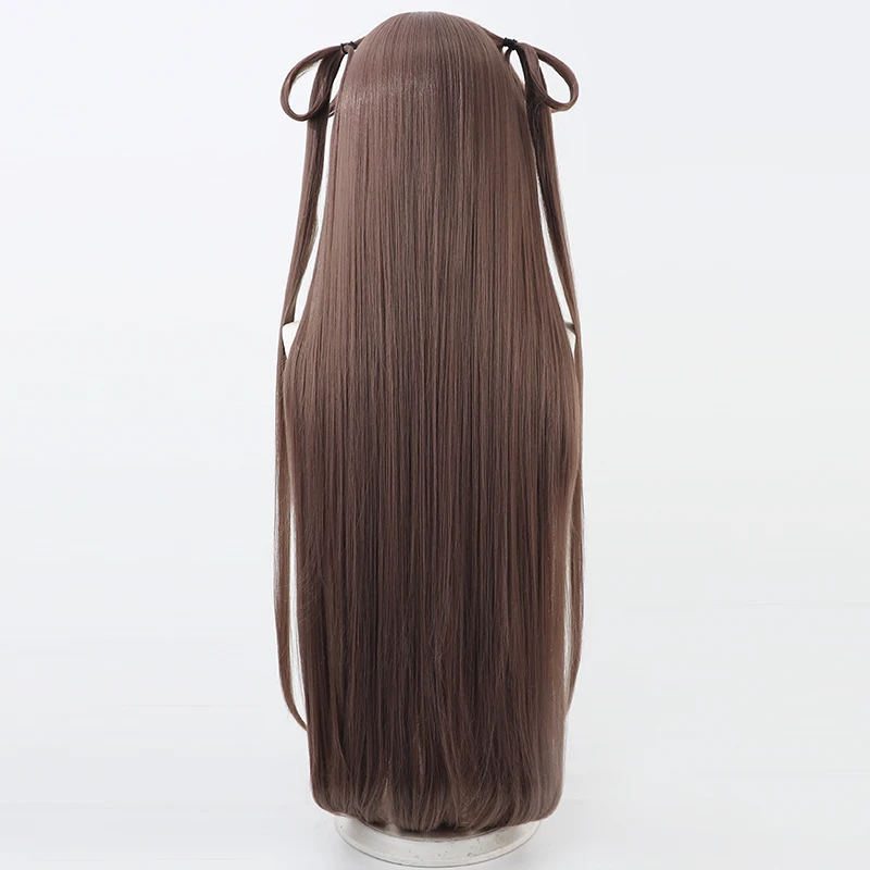 Synthetic Hair Mizuki Yukikaze Cosplay Wigs Game Action Taimanin Mizuki Yukikaze 90cm Long Dark Brown Wig Heat Resistant
