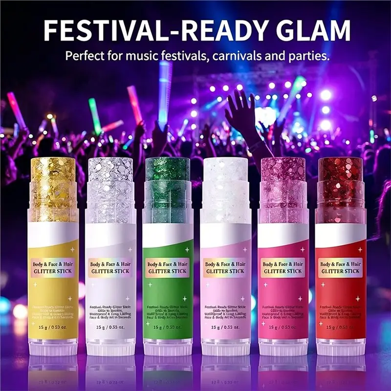 ABIT Waterproof Eye Makeup Glitter Stick Gel Texture Long-Lasting Dazzling Smudge-Proof Rich Sparkling