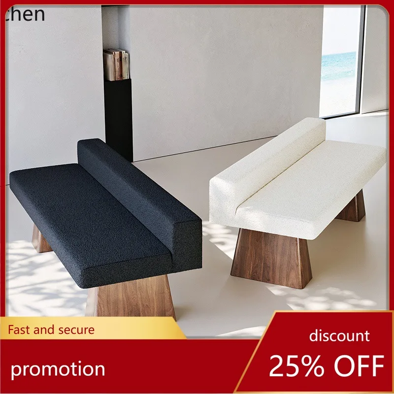 

CZ solid wood long bench for home dining table and chairs, creative bedroom end-of-bed and living room sofa bench