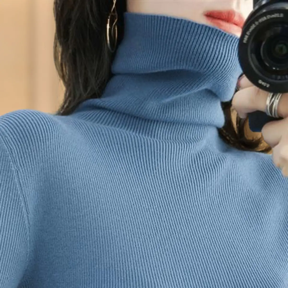 

Women Sweater Turtleneck Slim Fit Solid Pullovers Thick Warm Autumn Winter Long Sleeve Jumpers Korean Fashion Bottoming Shirts