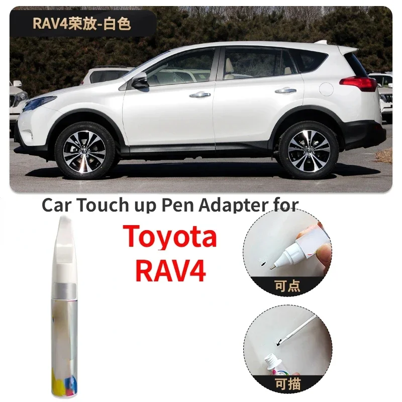 Car Touch up Pen Adapter for Toyota RAV4 Paint Fixer Pearl White Silver Black Mica White Automobile Coating Scratch RAV4 white