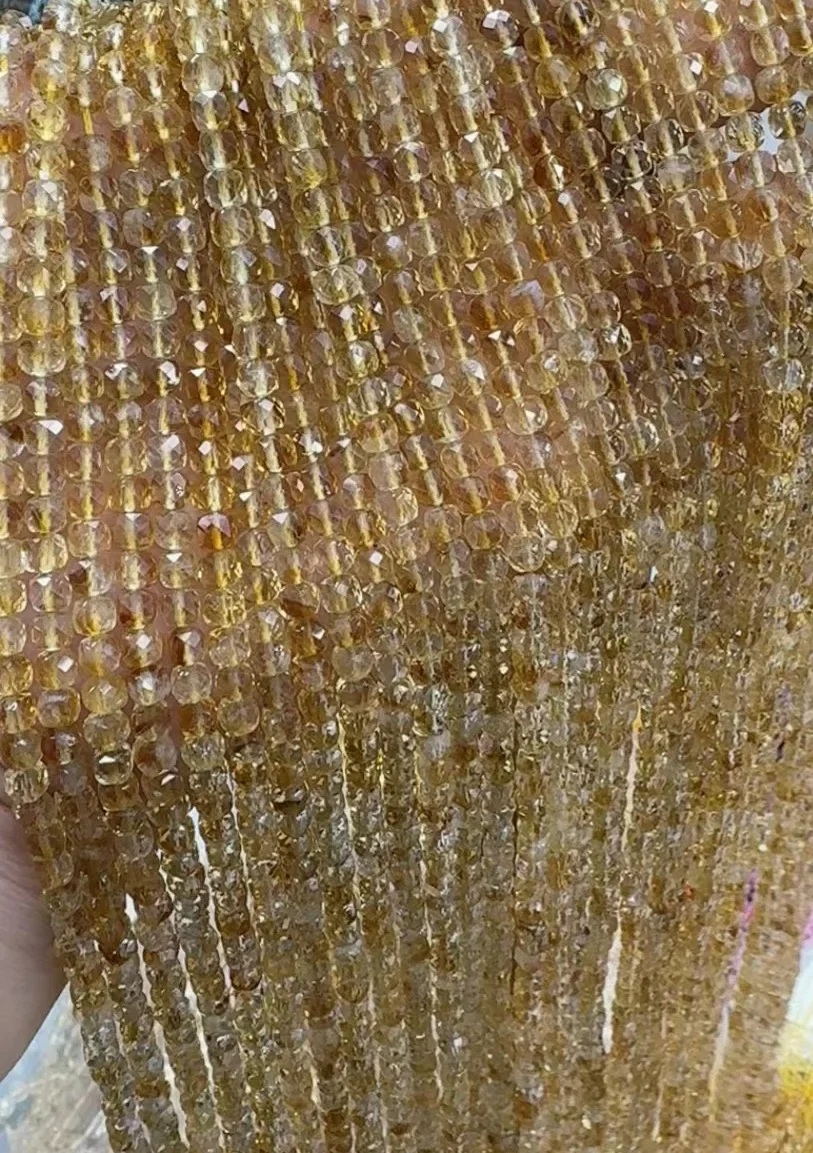 

Натуральный светло-желтый цитрин, граненый куб, свободные бусины, изготовление браслетов «сделай сам», ожерелье для модных ювелирных аксессуаров, оптовая продажа