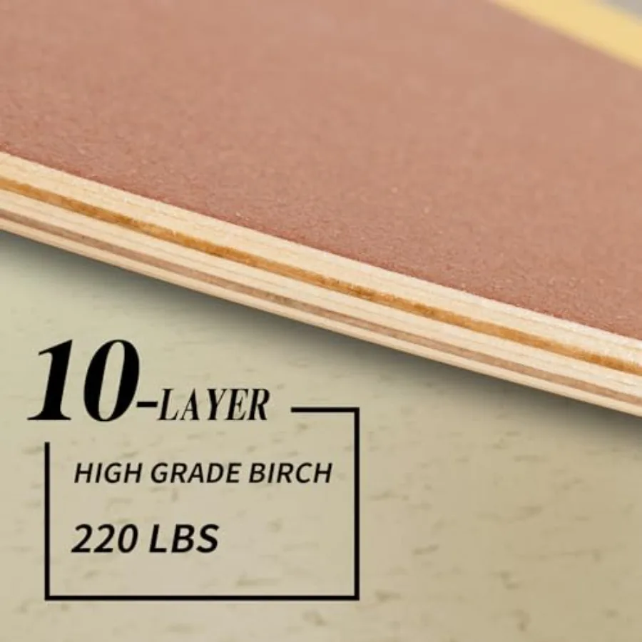 مدرب لوح التوازن الممتاز مع بكرات 10 طبقات للتمرين الخشبي، تصميم ذيل السمكة المقاوم للانزلاق لوسادة محاكاة ركوب الأمواج