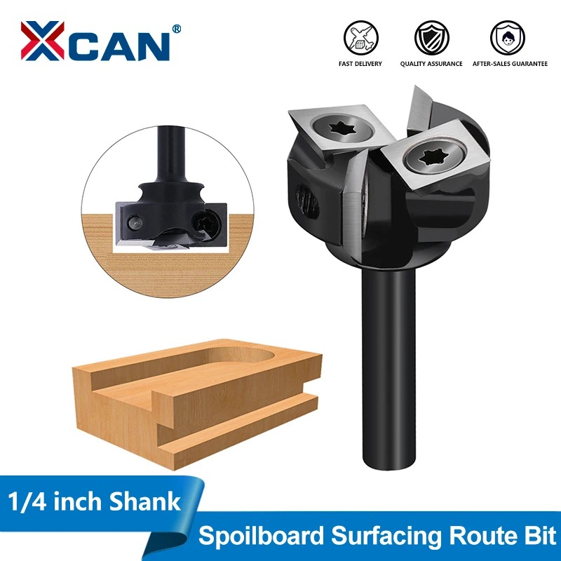 

XCAN 1 шт., фреза для поверхности спойлера с ЧПУ, 1/4 6,35 мм, хвостовик, вставной стиль, фреза для выравнивания плиты, строгальный станок по дереву, плотничьи инструменты