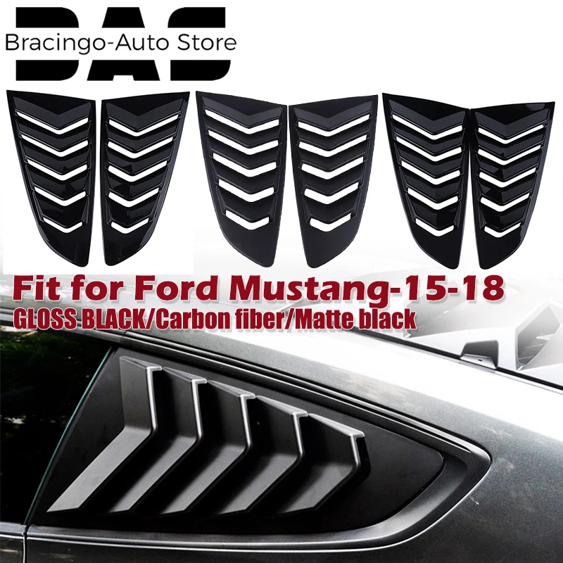 

Fit For Ford Mustang 2015-2018 Rear Side Window Louvers Spoiler Panel Racing Style Quarter Window Cover Vent Car External Parts