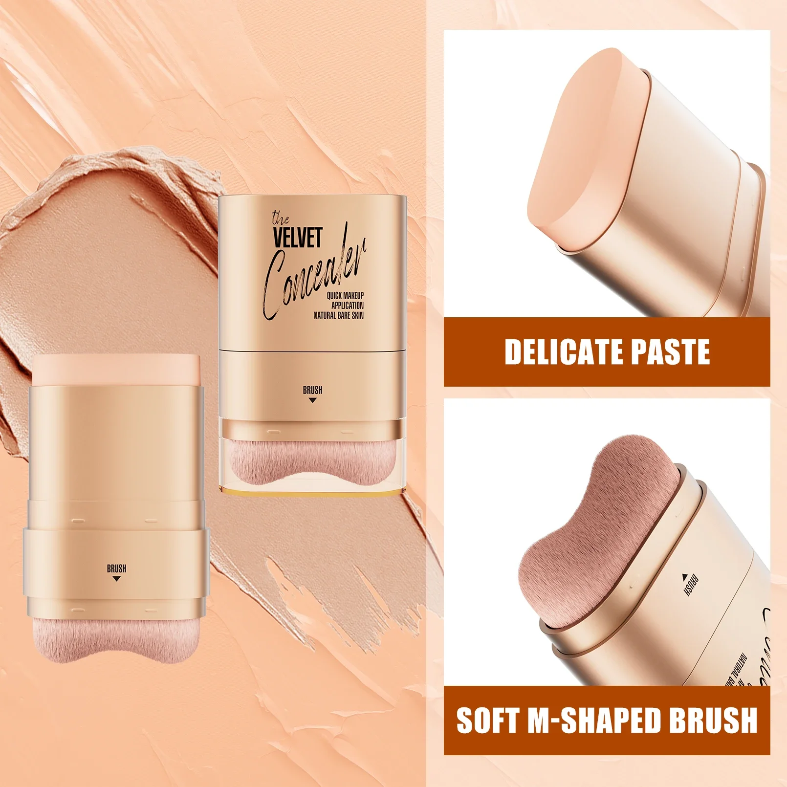 Eraser Concealer Stick Cover Dark Circles Freckles Tattoo Moisturizing Waterproof Lightweight 2 In 1 Brush Makeup Base Cream