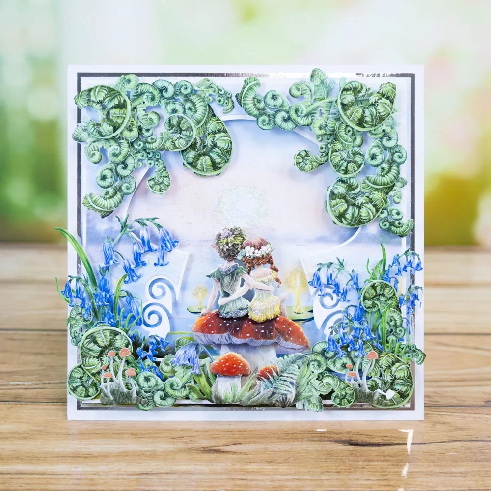 Curled Fern Enchanted Door Juniper Cutting Dies Scrapbook Diary Decoration Stencil Embossing Template DIY Greeting Card Handmade