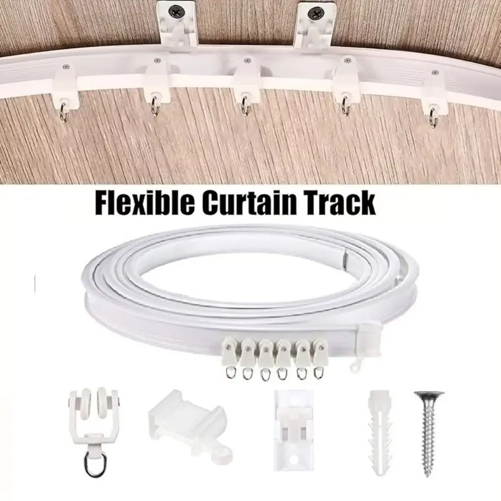 Flexible Material Flexible Curtain Track Bendable Design Silent Track Ceiling Curtain Track Self Adhesive Without Punching