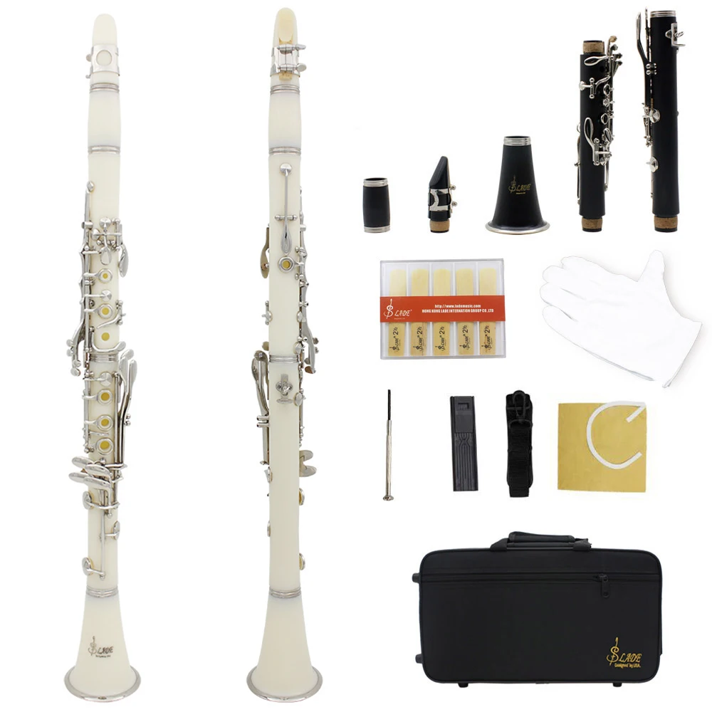 SLADE Bb 17 Keys Clarinet Professional Clarinet Student Beginner with Case Cleaning Cloth Screwdriver Reeds Accessories