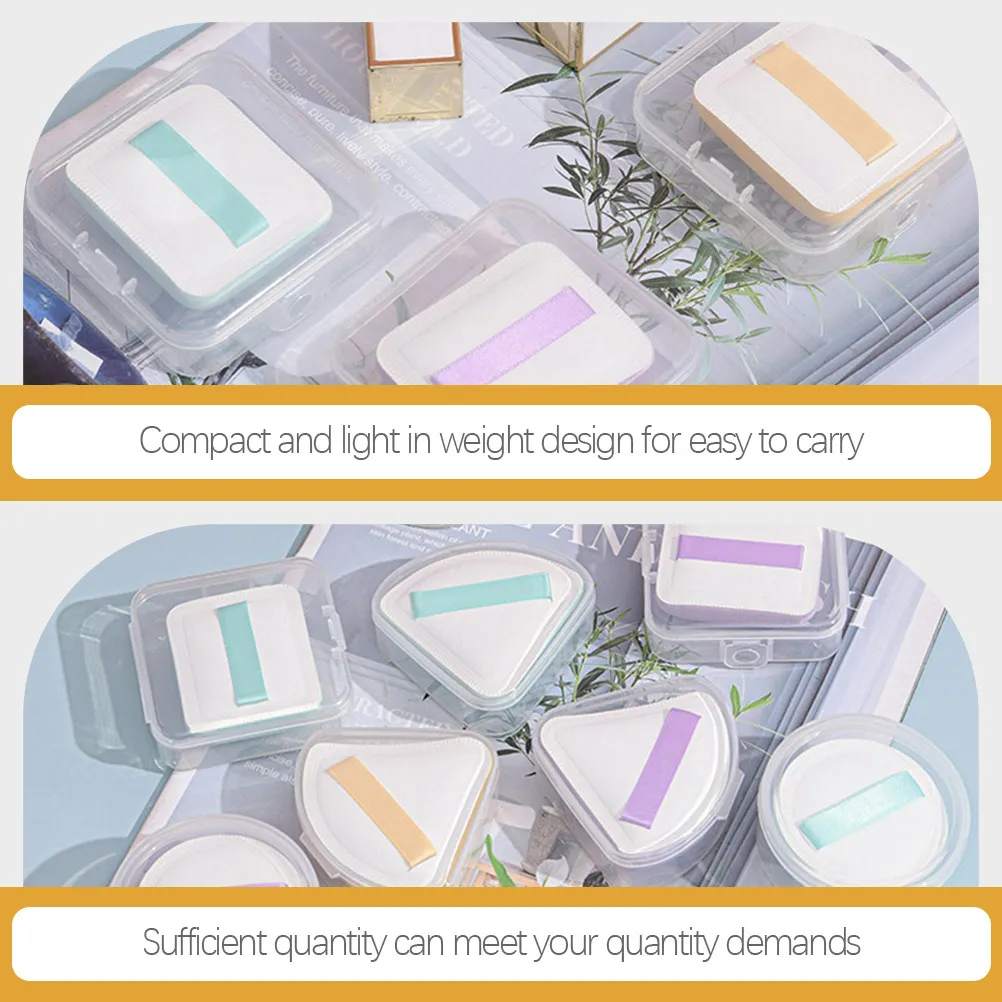 10Pcs Makeup Sponge Box Transparent Egg Holder Powder Puff Storage Travel Makeup Tool Organizer Powder Puff Case view 4