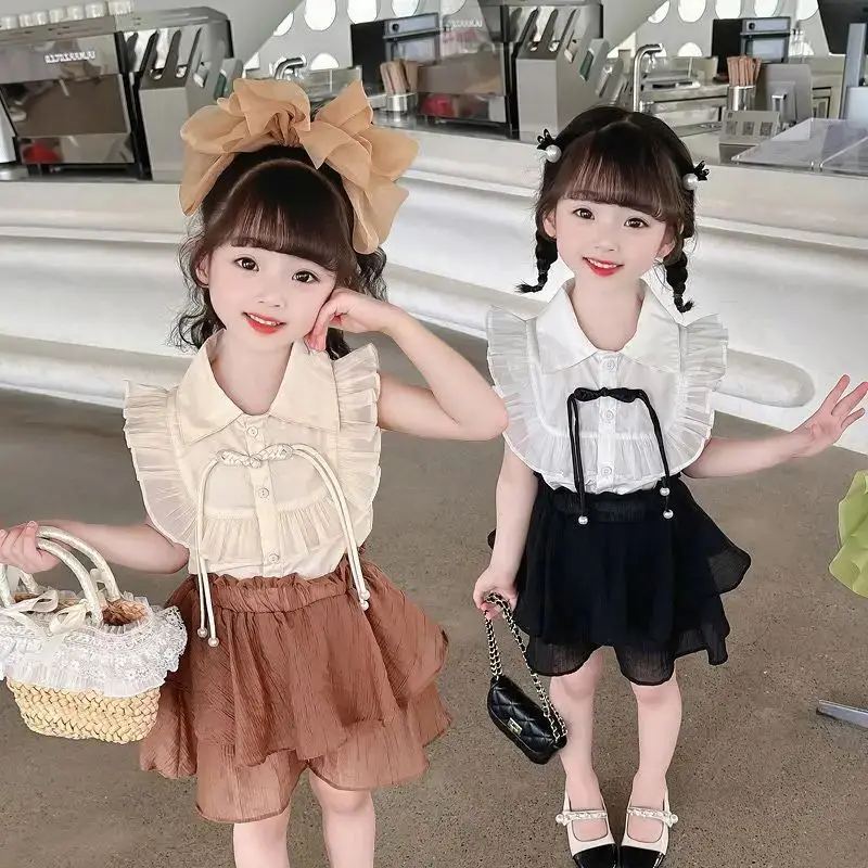 

Summer Girls Clothing Sets Kids T-shirt+Shorts Suits Short Sleeve Children Fashion Girl Clothes Outfit 4 6 8 10 11 12 Years 2024