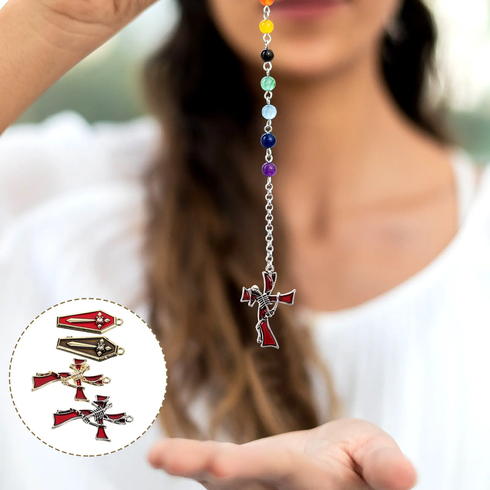 

Набор безопасных подвесок-талисманов из сплава в форме гроба и креста, фурнитура для изготовления ювелирных изделий, для самостоятельного изготовления серег, браслетов, ожерелий, украшений для свитеров