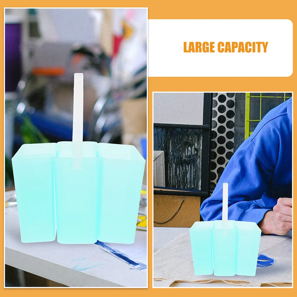 2pcs Wash Brush Bucket 3-In-1 Detachable Paint Brush Cleaner For Acrylic Watercolor Oil Painting Supplies Holder Rinse Cup Tool