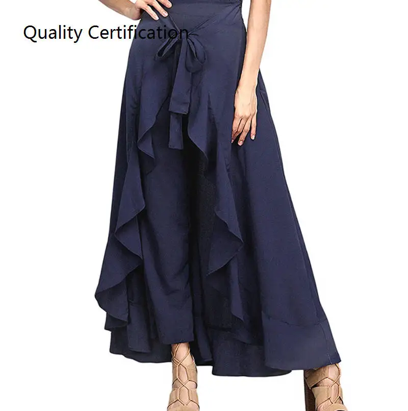 하이웨이스트 와이드 레그 팬츠 레이스 바지 스트리트 슬레 캐주얼 패션 여성용 가을 롱 팬츠 폴리에스터 소재