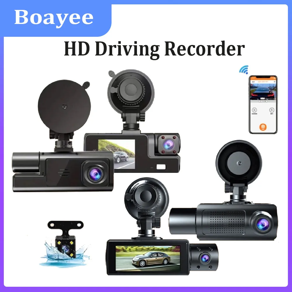 

3-Lens 1080P HD Driving Recorder Car Driving Monitoring Video Car Camera Reversing Image Front and Rear Driving Record