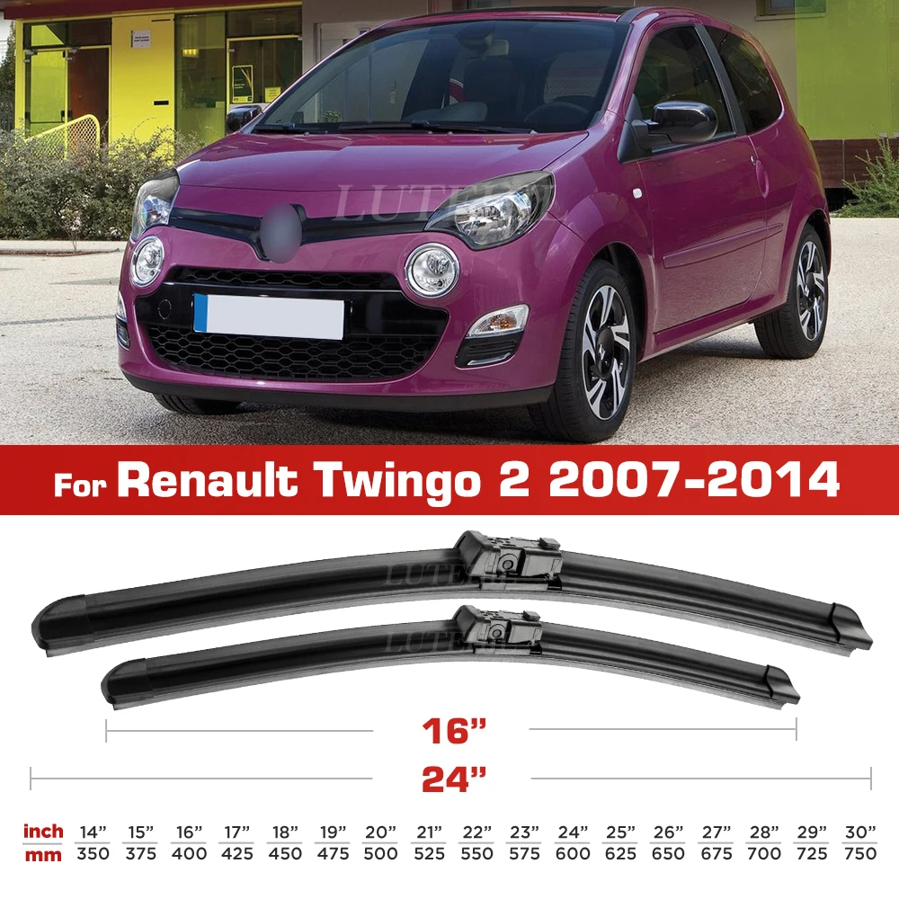 Wiper For Renault Twingo 2 BJ 2007-2014 2008 2009 2010 2011 2012 Front Blades Windshield Windscreen Window Brush 24