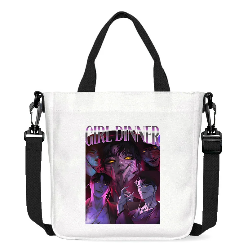 Kpop هنتر أنيمي طباعة سعة كبيرة حقيبة يد كاجوال عصرية Harajuku حقيبة كروسبودي للتنقل حقيبة قماش أنيقة