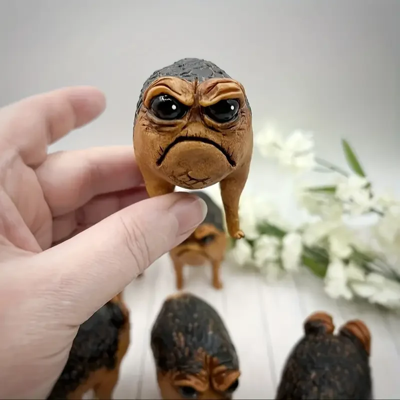 Einzigartige wütende afrikanische Regenfrosch-Bonsai-Accessoires, Harzstatuen – perfekt für Garten-, Outdoor- und Tischdekorationen