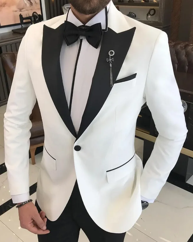 New Business Suit Men Tuxedo Slim Fit Formal Groom Groomsman Wedding Party Dress Tuxedo 2 Piece