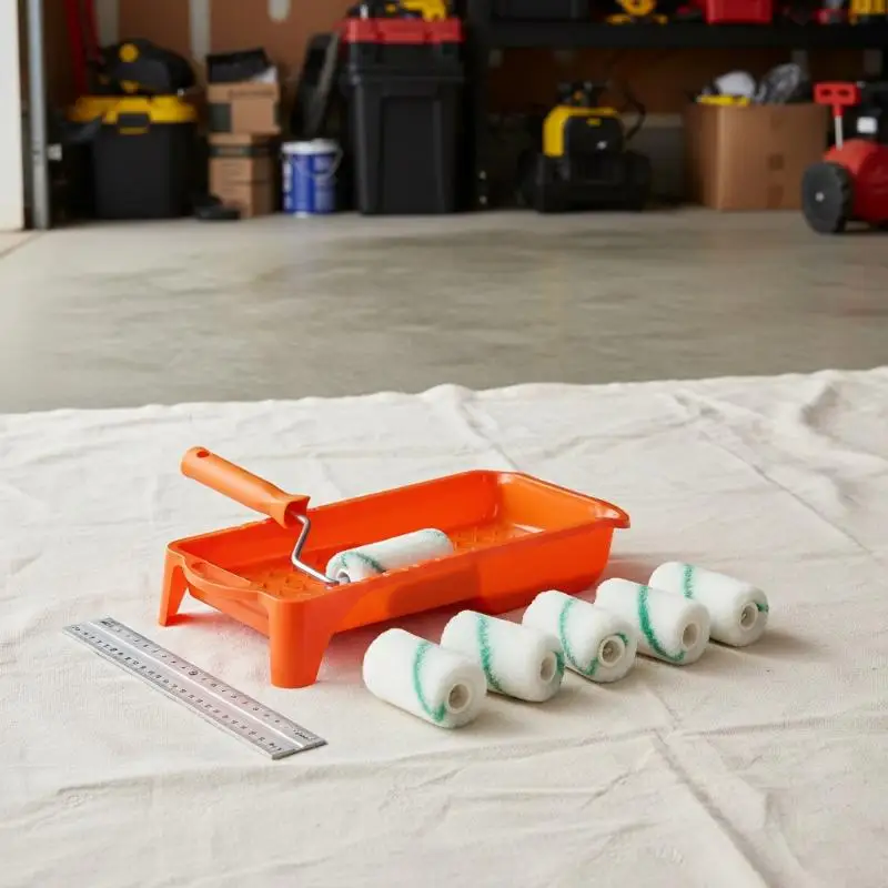 Green/Orange High Density Fabric Paint Roller Kit 8Pcs 2 Inch Mini Rollers with Tray for Cabinet Mural and Furniture Painting