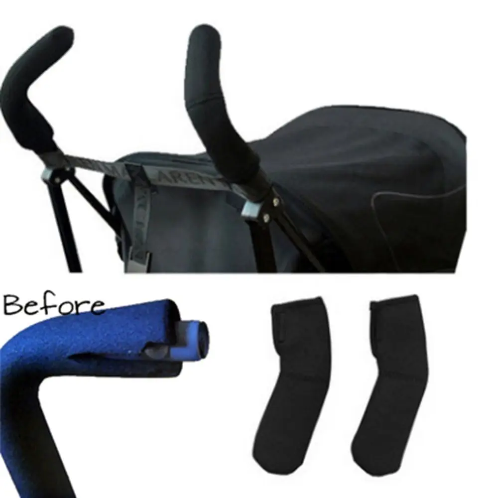 2Pcs Protect Practical Fashion  Pushchair Handle Sleeve Stroller Grip Cover Comfortable Non-slip Mat