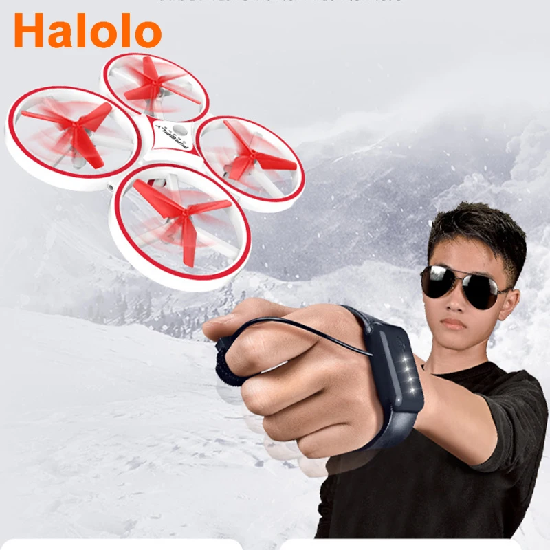 Wholesale link ZF04 RC Mini Quadcopter Induction Drone Smart Watch Remote Sensing Gesture Aircraft UFO Hand Control Drone