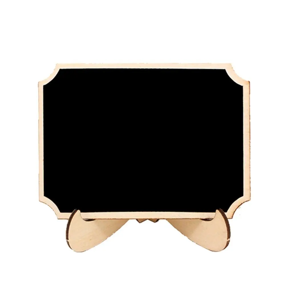 

10pcs Mini Lace Shape Message Board Easel Stand Memo Props Table Place Card Black Wooden Chalkboard Signs Wedding Party