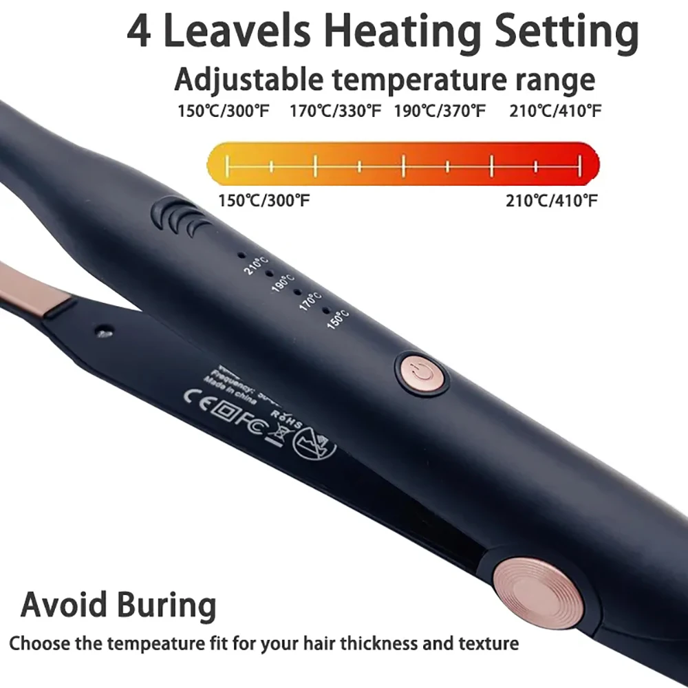 Plancha plana 2 en 1 para pelo corto, Rizador profesional de cerámica, antiquemaduras, alisador de barba, peinado máx. 210 °C, novedad