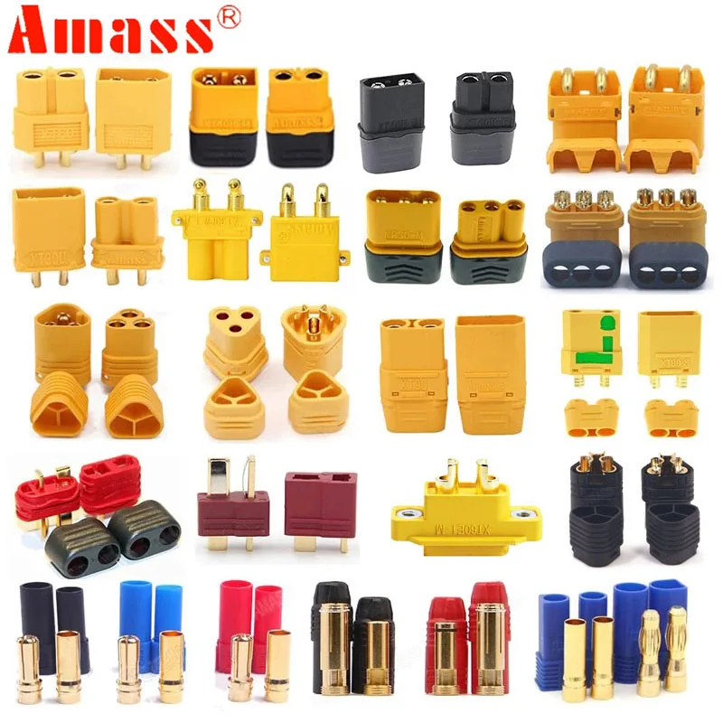 5Pair Amass XT60 XT60H XT60E-M XT90S XT90H XT30U MR30 MR60 MT30 MT60 XT60PW XT30PW T-type T Plug XT150 AS150 EC5 Plug Connector