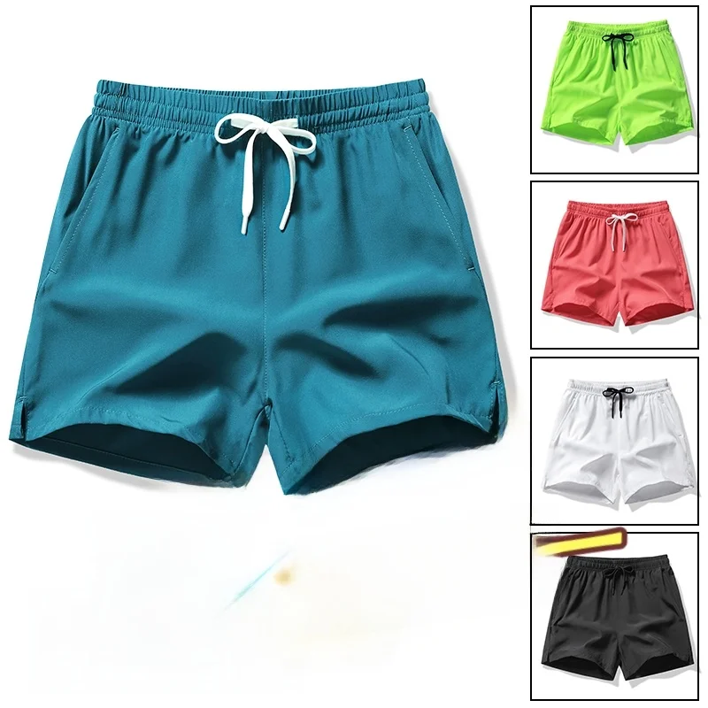 

Свободные брюки из ледяного шелка для мужчин, летняя футболка Qui Dry длиной четверти, повседневные прямые брюки, молодежные модные брюки