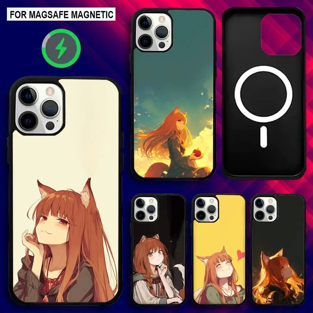 

Anime S-Spice and Wolf Phone Case For iPhone 16e,16,15,14,13,12,11,Plus,Pro,Max,Mini Magsafe Magnetic Wireless Charging
