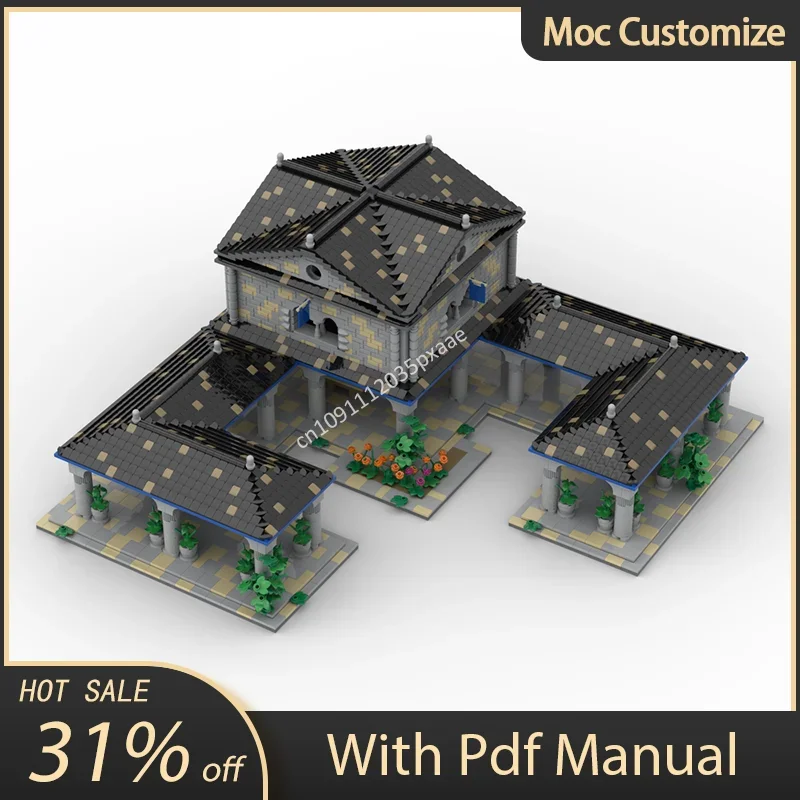 

4709pcs Moc Game Age of Empires Barracks Model Modular Architecture Castle Building Blocks Assembly Creative Bricks Toy Kid Gift