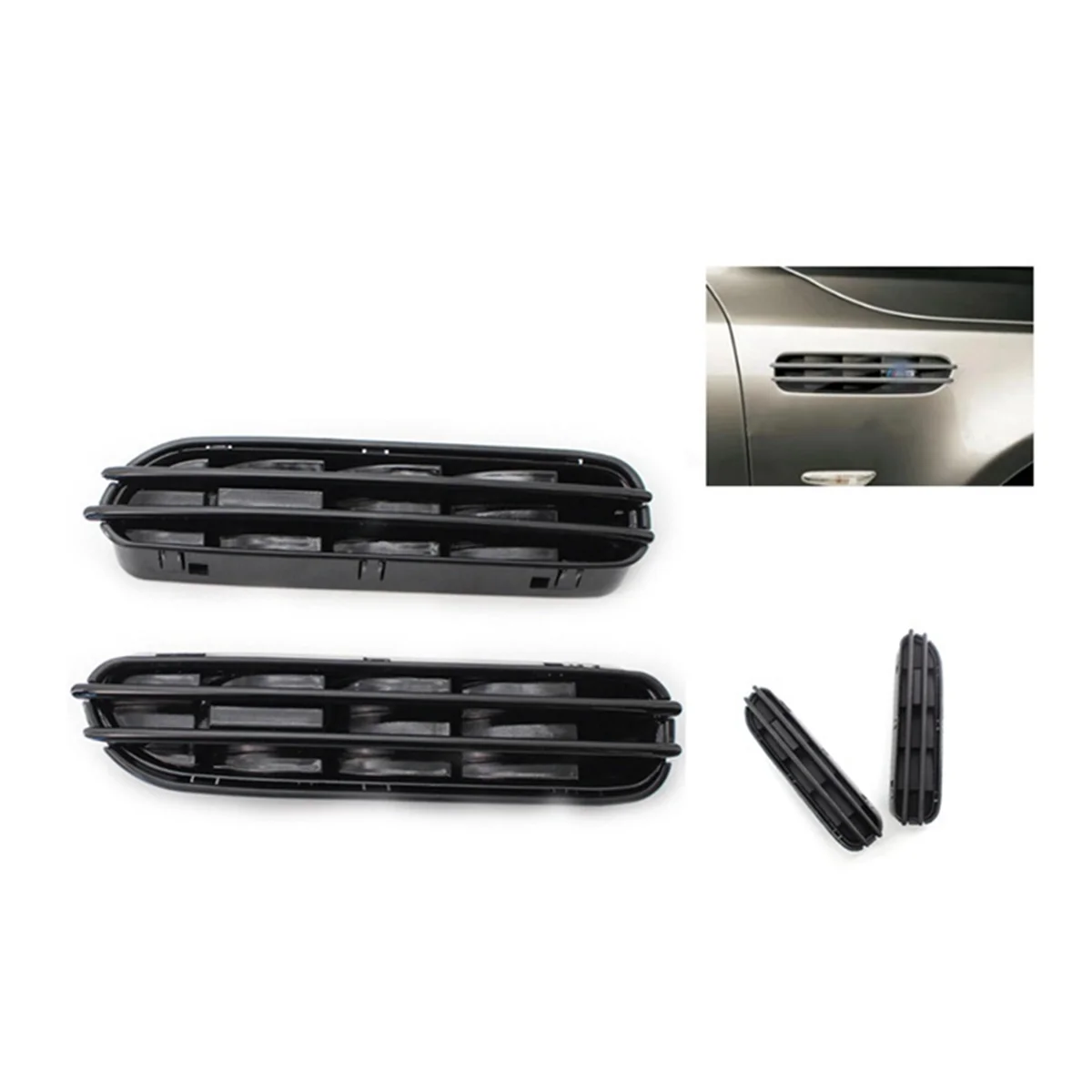 

Car Matte Black Side Panel Grilles Vents for 5 Series E39 E60 Ventilation Mesh 51137896849 51137896850