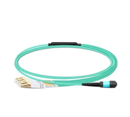 8‑Core Type‑B OM3 50/125 Multimode Breakout Cable, MPO Female‑Quad LC‑PC Duplex Cord, Elite Series for Data Center Deployment
